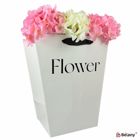 Набір із 10 білих пакетів "Flowers №5" 30x20x34