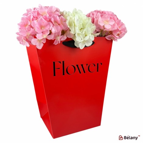 Набір із 10 червоних пакетів "Flowers №5" 30x20x34