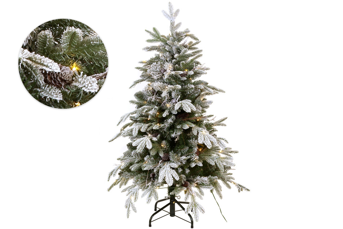 Ялинка штучна "Буковинська красуня", 120см, 793 гілки, 100 LED, світло - тепле біле - Фото