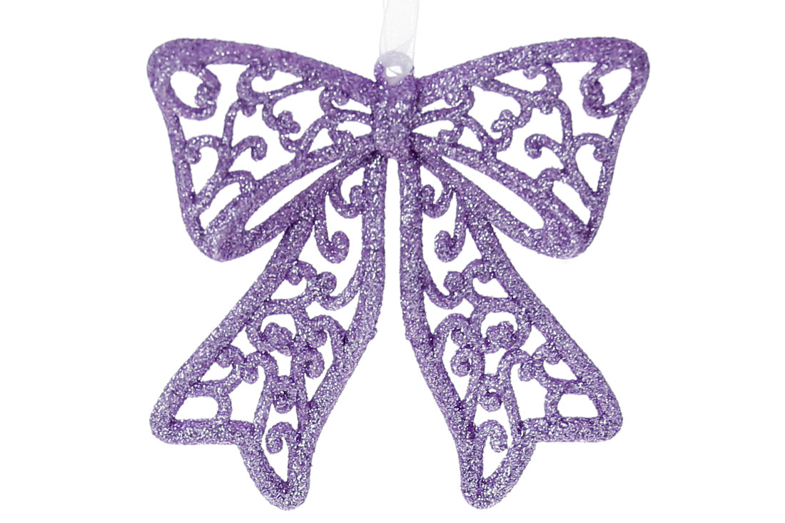 Ялинкова прикраса Бант 9см, колір - лаванда - Фото