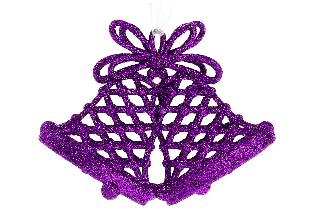 Ялинкова прикраса Дзвіночки 11см, колір - фіолет - Фото