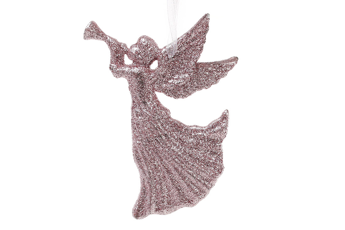 Ялинкова прикраса Янгол 12см, колір - світло-рожевий - Фото