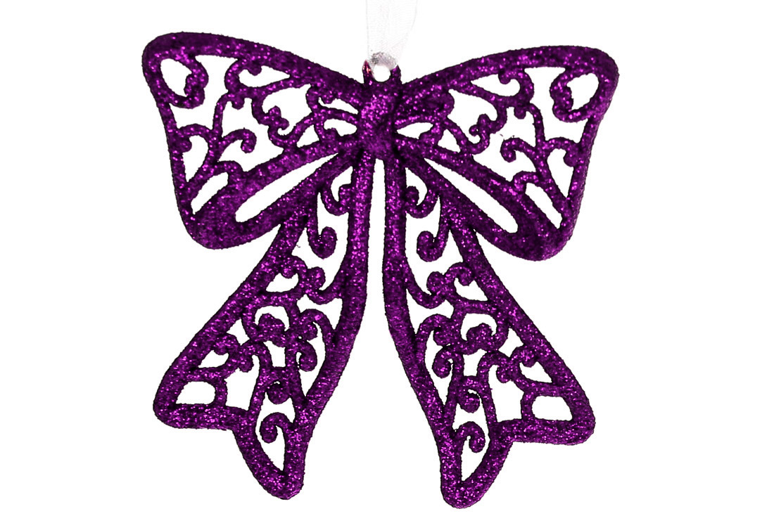 Ялинкова прикраса Бант 9см, колір - фіолет - Фото