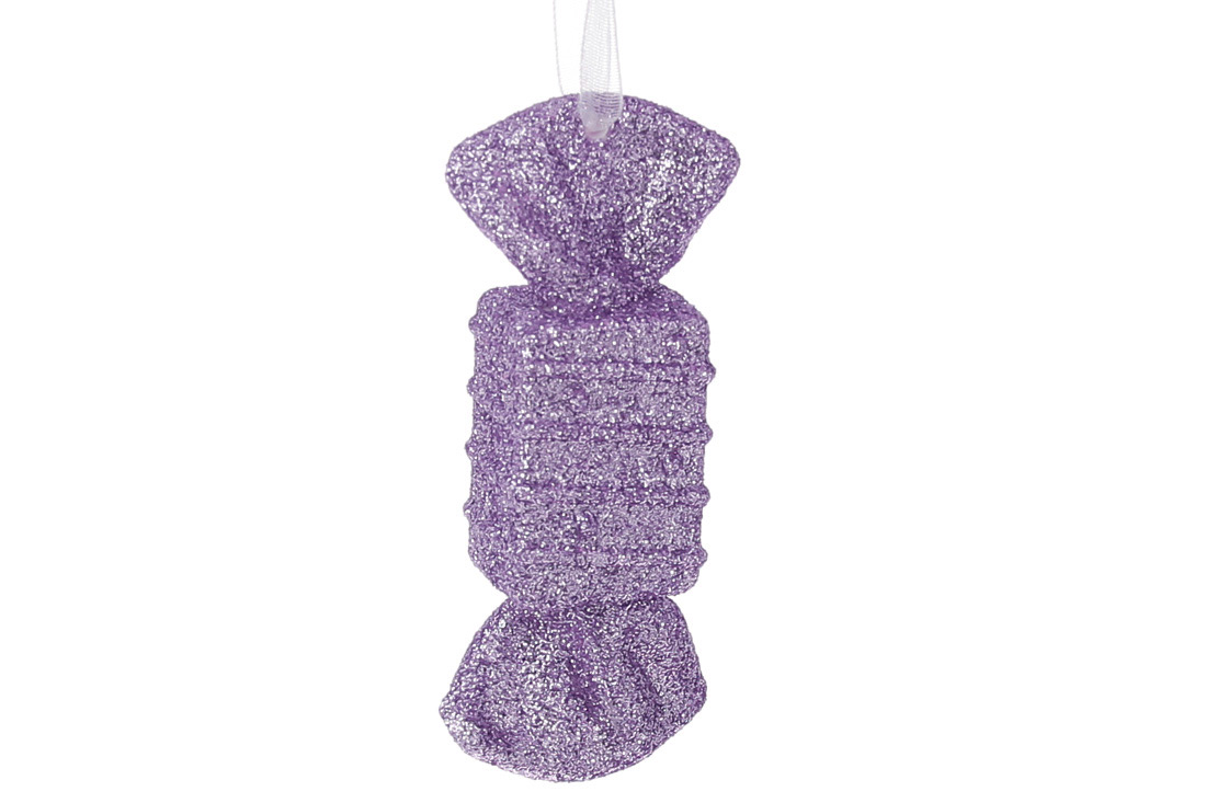 Ялинкова прикраса Цукерка 9см, колір - лаванда - Фото