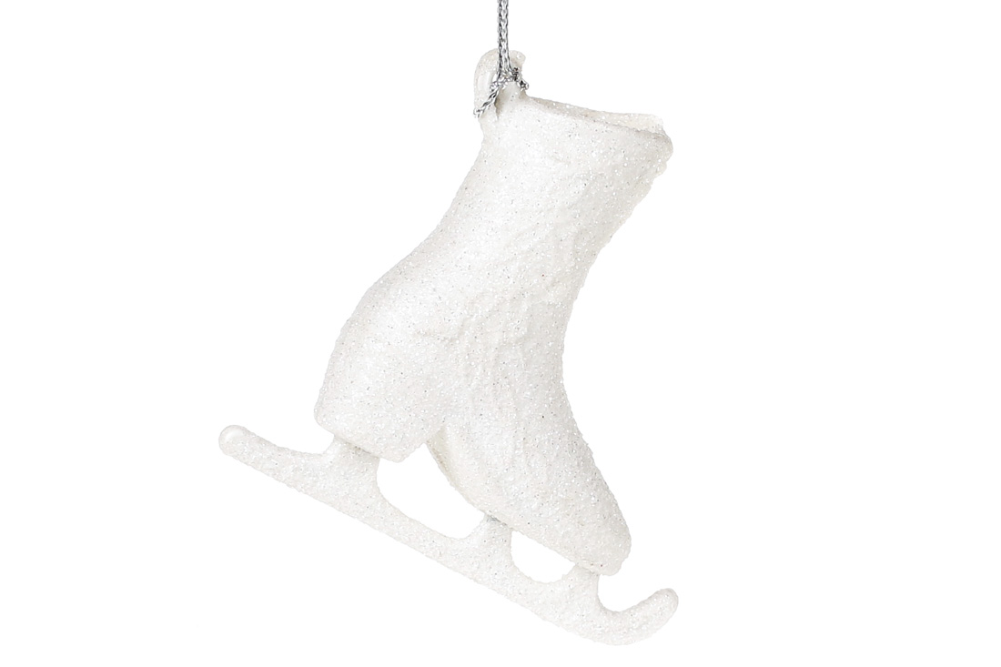 Ялинкова прикраса Фігурний коник 8см, колір - білий - Фото