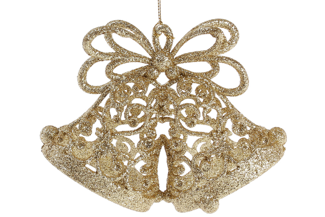 Ялинкова прикраса Дзвіночки 15см, колір - золото - Фото