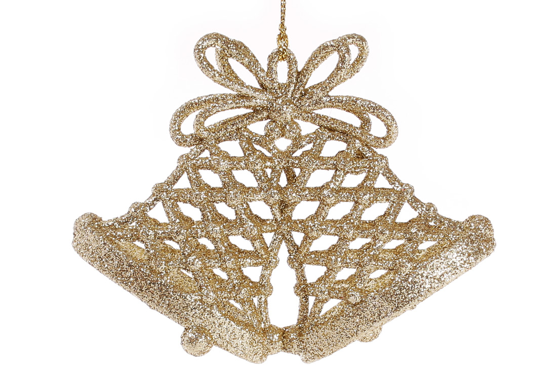 Ялинкова прикраса Дзвіночки 11см, колір - золото - Фото