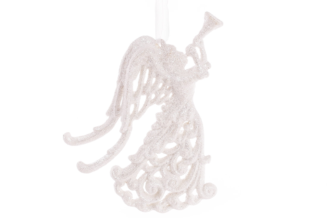 Ялинкова прикраса Янгол 14*9см, колір - білий - Фото