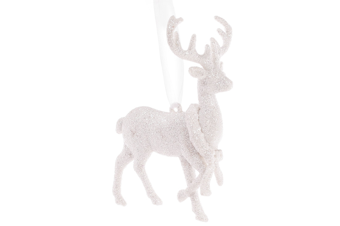 Ялинкова прикраса Олень 11*7см, колір - білий - Фото