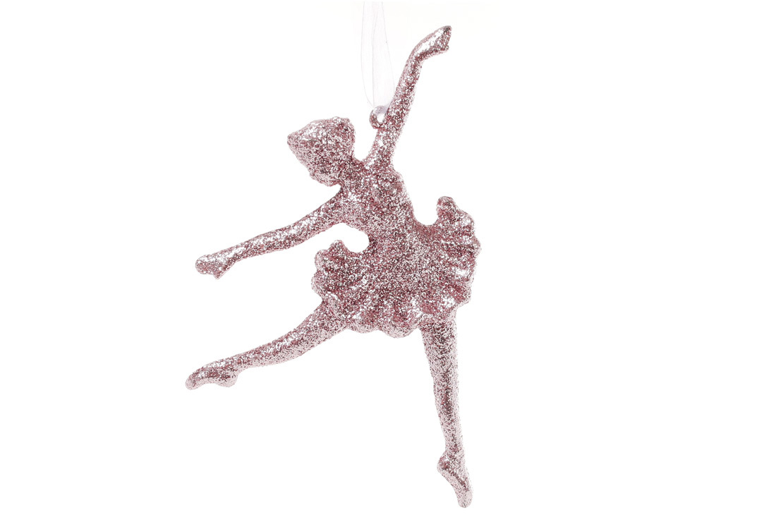 Ялинкова прикраса Балерина 15см, колір - світло-рожевий - Фото
