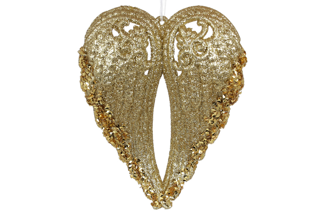 Ялинкова прикраса Крила 15см, колір - золото - Фото