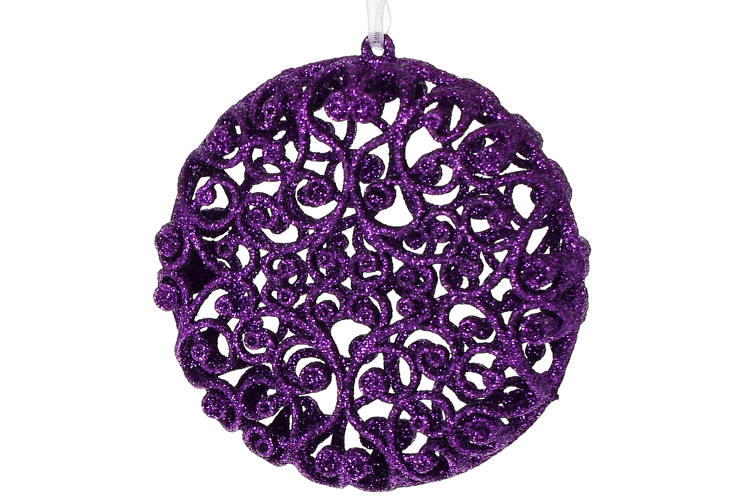 Ялинкова прикраса Ажур 9*4см, колір - фіолет - Фото