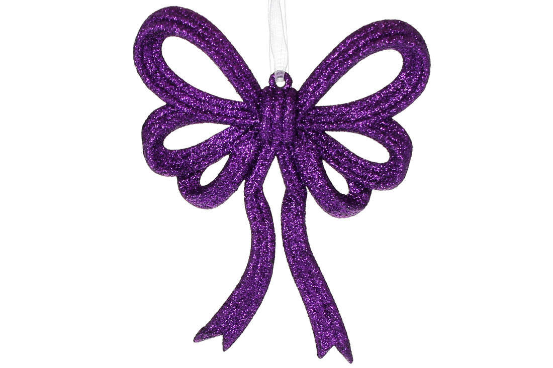 Ялинкова прикраса Бант 13*11см, колір - фіолет. - Фото