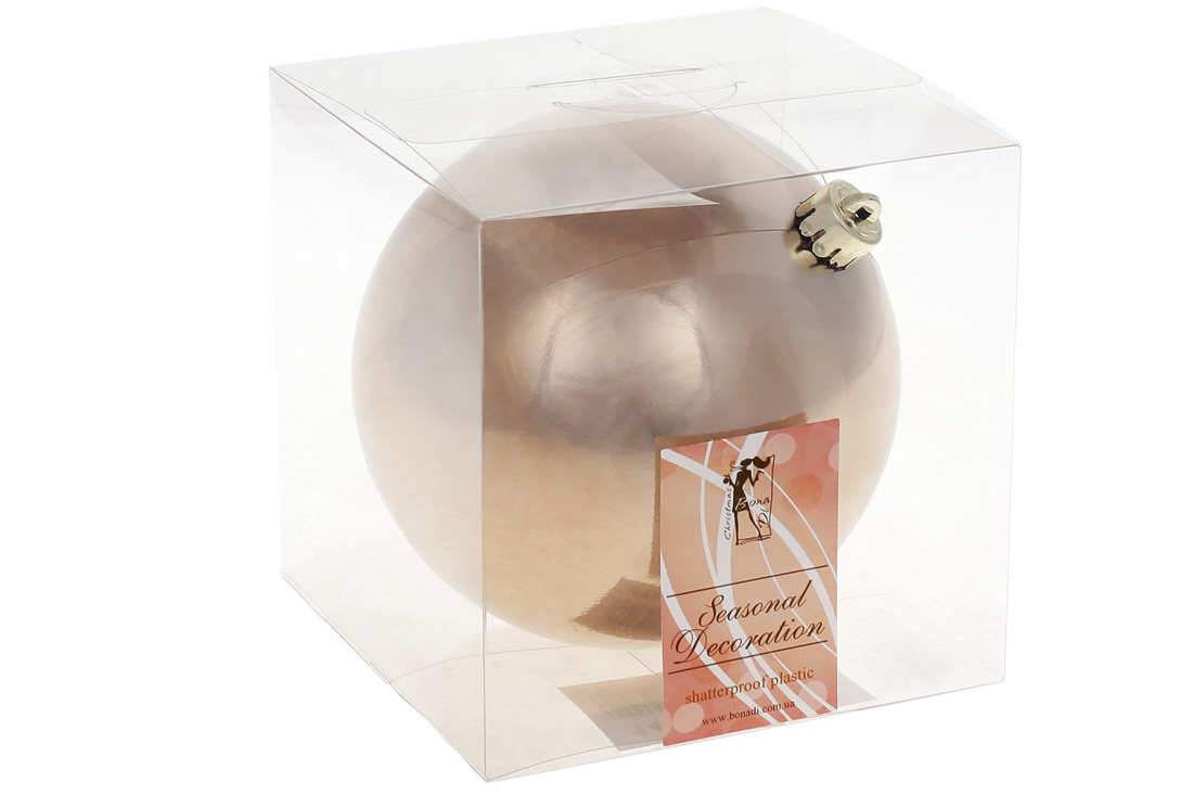 Ялинкова куля 12см, колір - карамель глянець - Фото