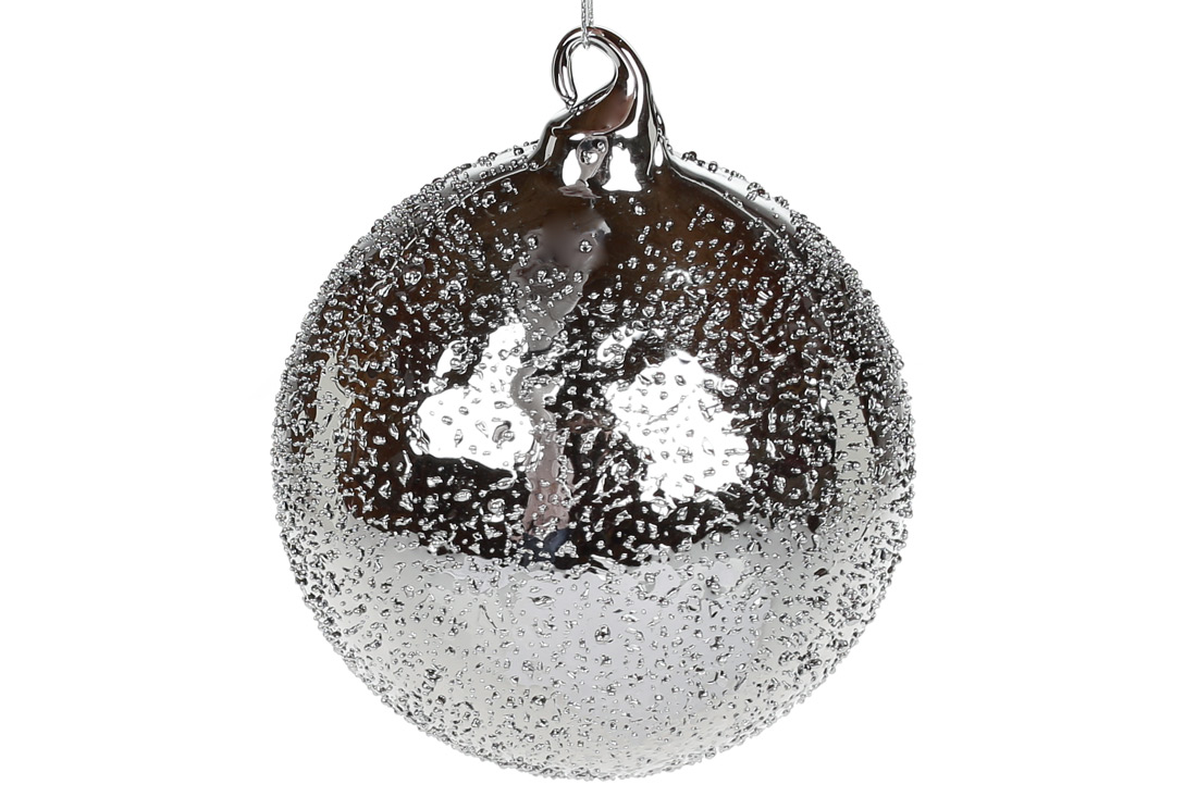 Ялинкова куля напівпрозора, 10см, колір - дзеркальний графіт - Фото