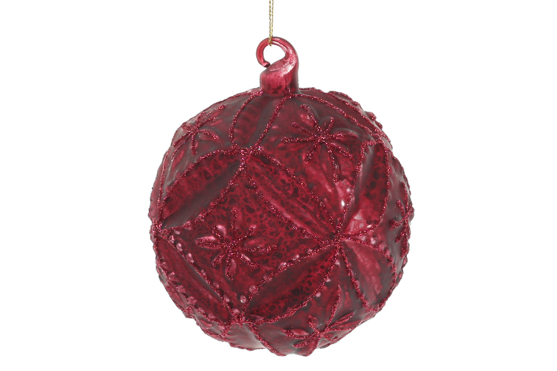 Ялинкова куля 10см, колір - марсала - Фото