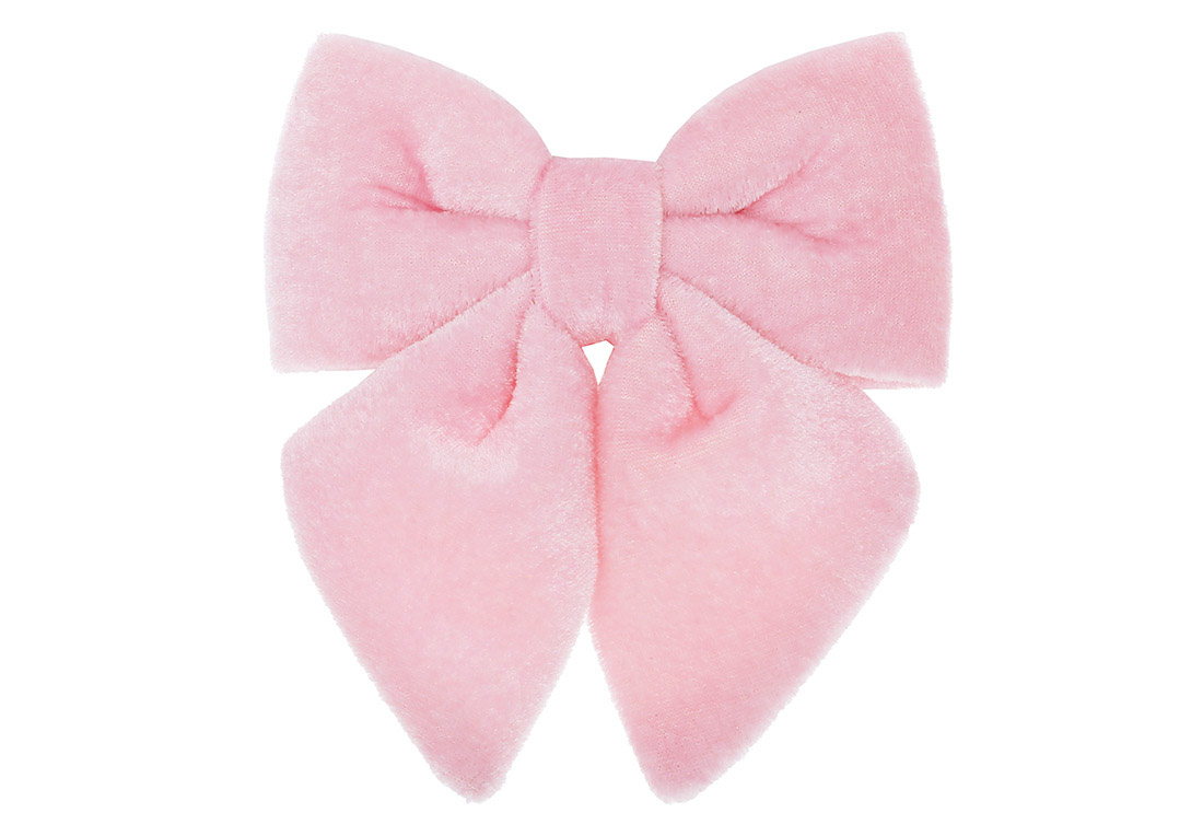 Бант декоративний з оксамиту 13см, колір - рожевий - Фото