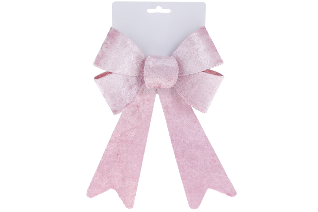 Бант декоративний із оксамиту 16*25см, колір - рожевий - Фото