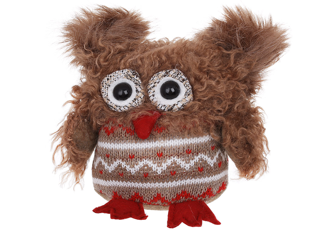 М'яка іграшка Совушка 17*9*15см, колір - світло-коричневий - Фото