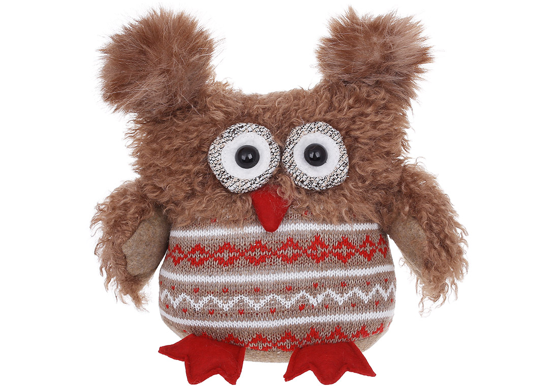 М'яка іграшка Совушка 23*15*23см, колір - світло-коричневий - Фото