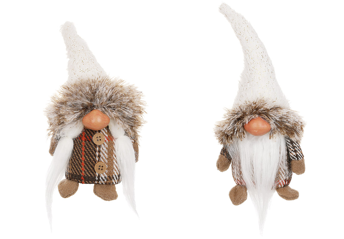 М'яка новорічна іграшка Гномік 21см, 2 види: хлопчик та дівчинка - Фото