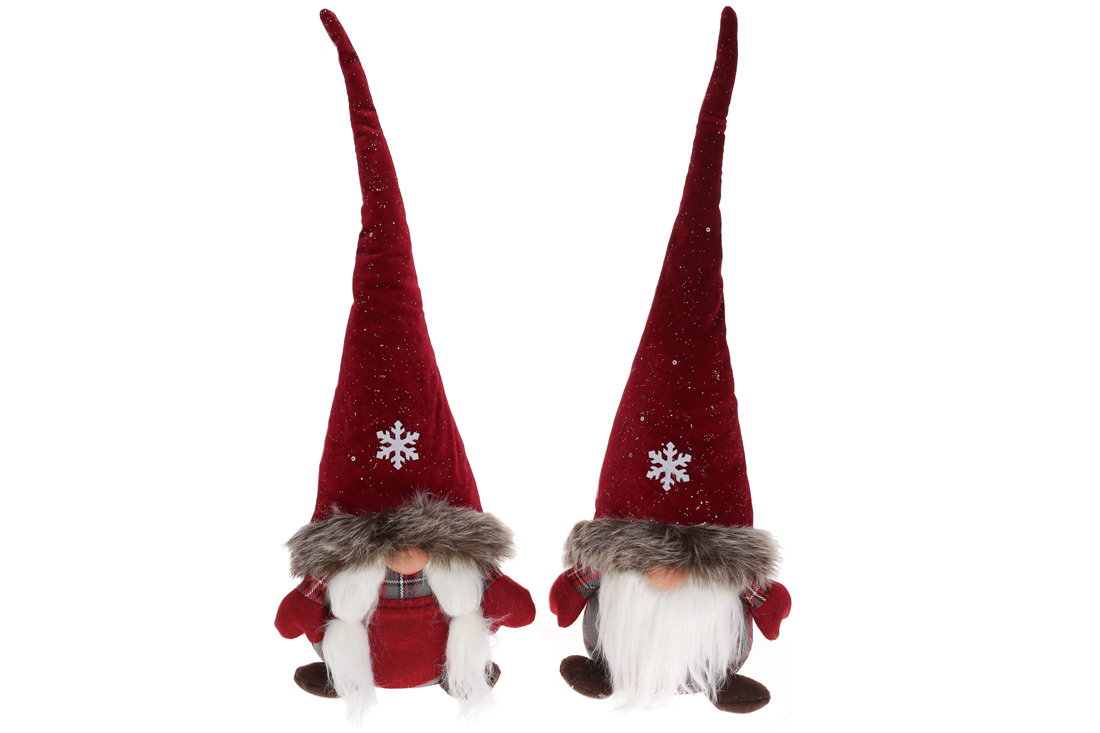 Новорічна м'яка іграшка Гном 45см, 2 дизайни - Фото