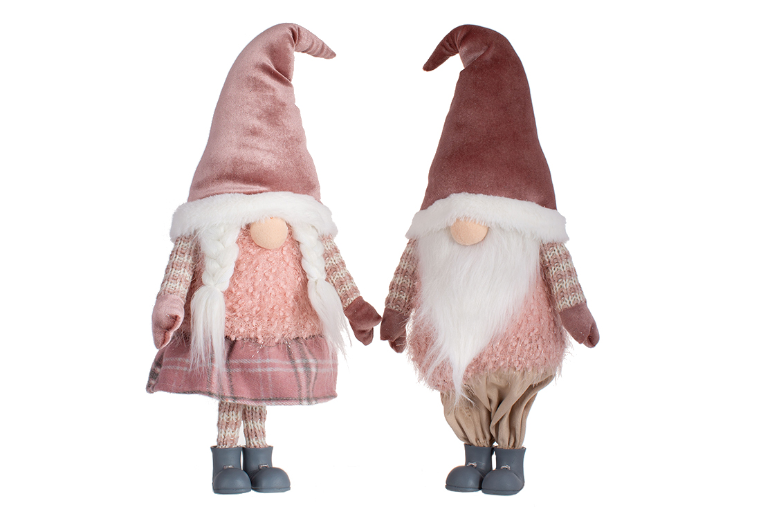 М'яка іграшка Гном, 53см, 2 дизайни, колір - рожево-коричневий - Фото
