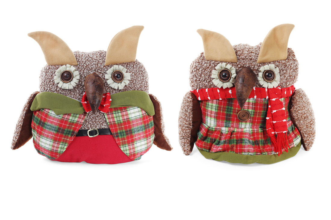 М'яка новорічна іграшка Сова, 35см, 2 дизайни - Фото