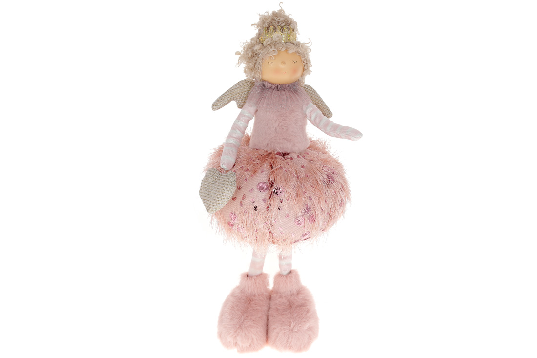 Декоративна фігура Принцеса-Янгол 49см, колір - рожевий - Фото