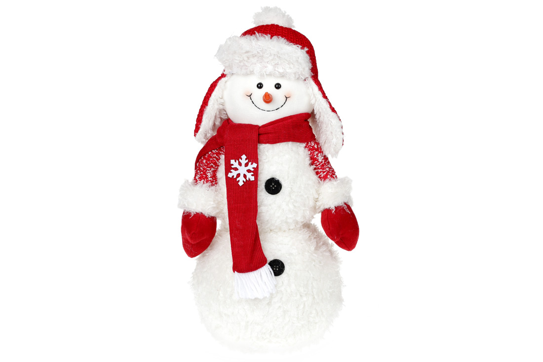 М'яка новорічна іграшка Сніговик 48см - Фото