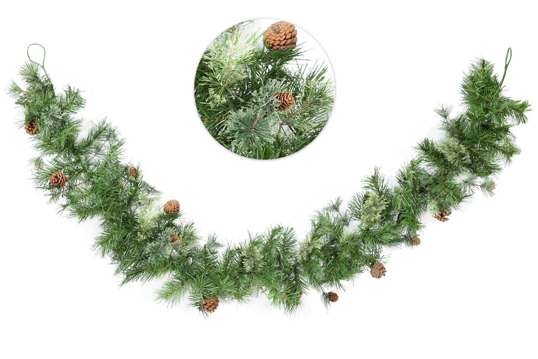 Гірлянда ялинкова, 120 гілок, довжина 182 см, діаметр 25 см - Фото