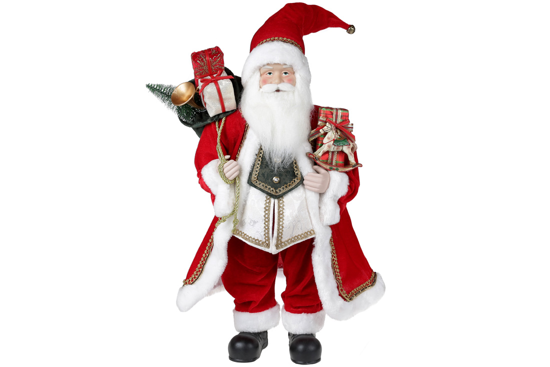 Новорічна іграшка Санта 60см, колір - червоний - Фото