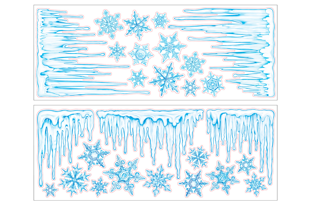 Стикер віконний з гліттером, 60*21см, 2 дизайни - Фото