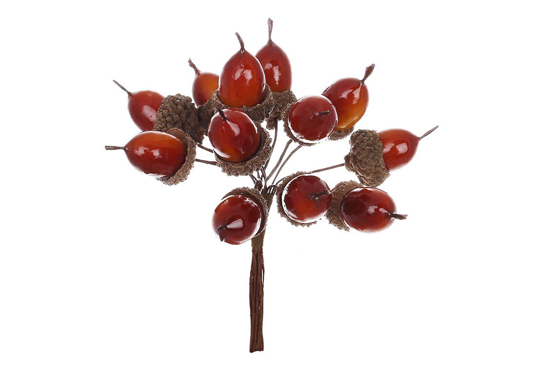 Декоративний пучок жолудів 12шт, 12см - Фото