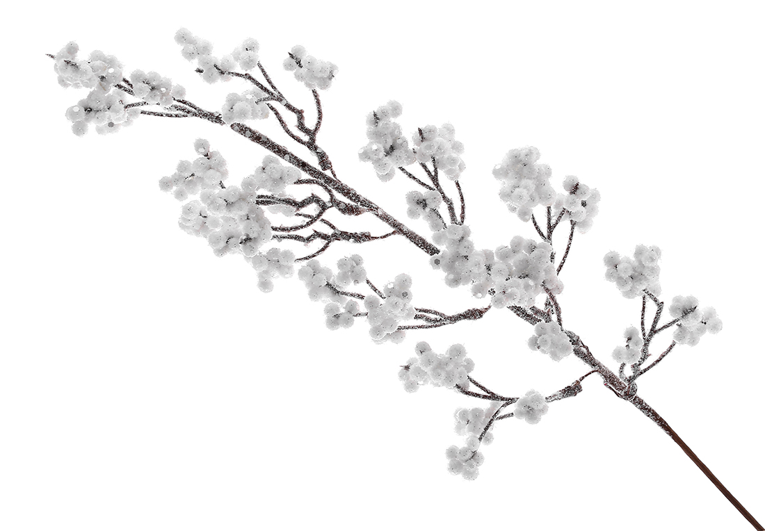 Гілка з білими ягодами в літері 57см - Фото