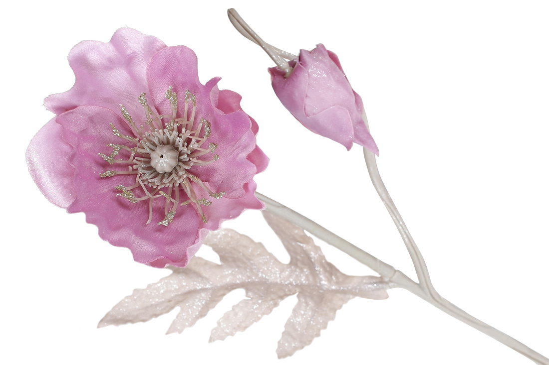 Декоративна квітка Мак, 49см, колір - світло-ліловий - Фото