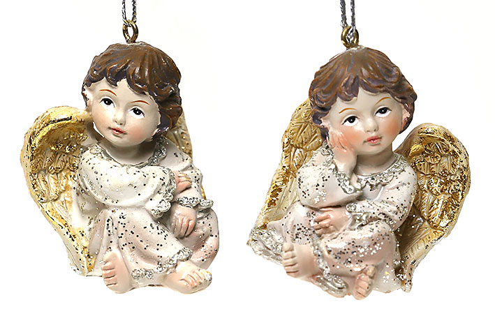 Підвісний ялинковий декор Янгол 5.5см, 2 дизайни - Фото