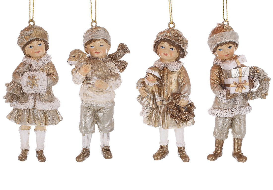 Декоративна підвіска Дітки 5.5*11.5см, 4 дизайни, колір - карамель із шампанню - Фото