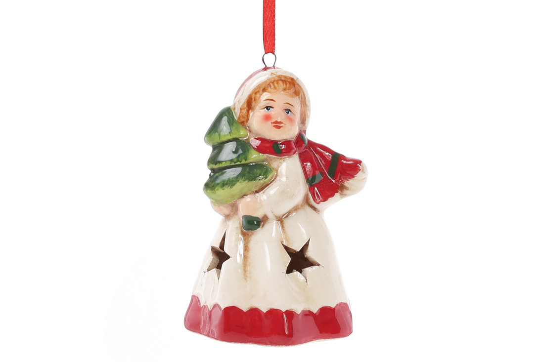 Декоративна фігурка Дитина з ялинкою 9см - Фото