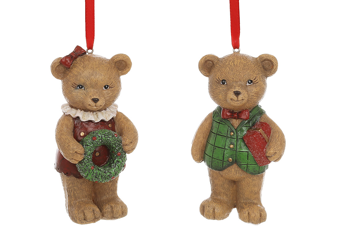 Декоративна підвіска Ведмедик 6.5*5.5*11см, 2 дизайни - Фото