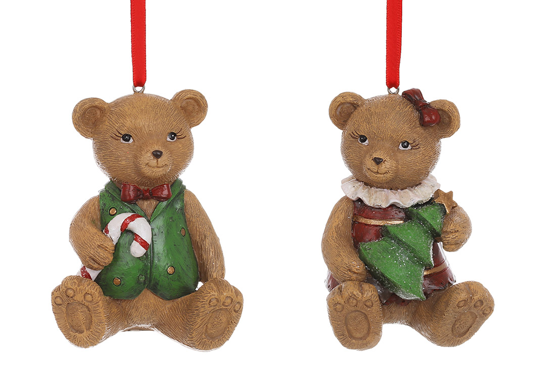 Декоративна підвіска Ведмедик 7*6*9см, 2 дизайни - Фото