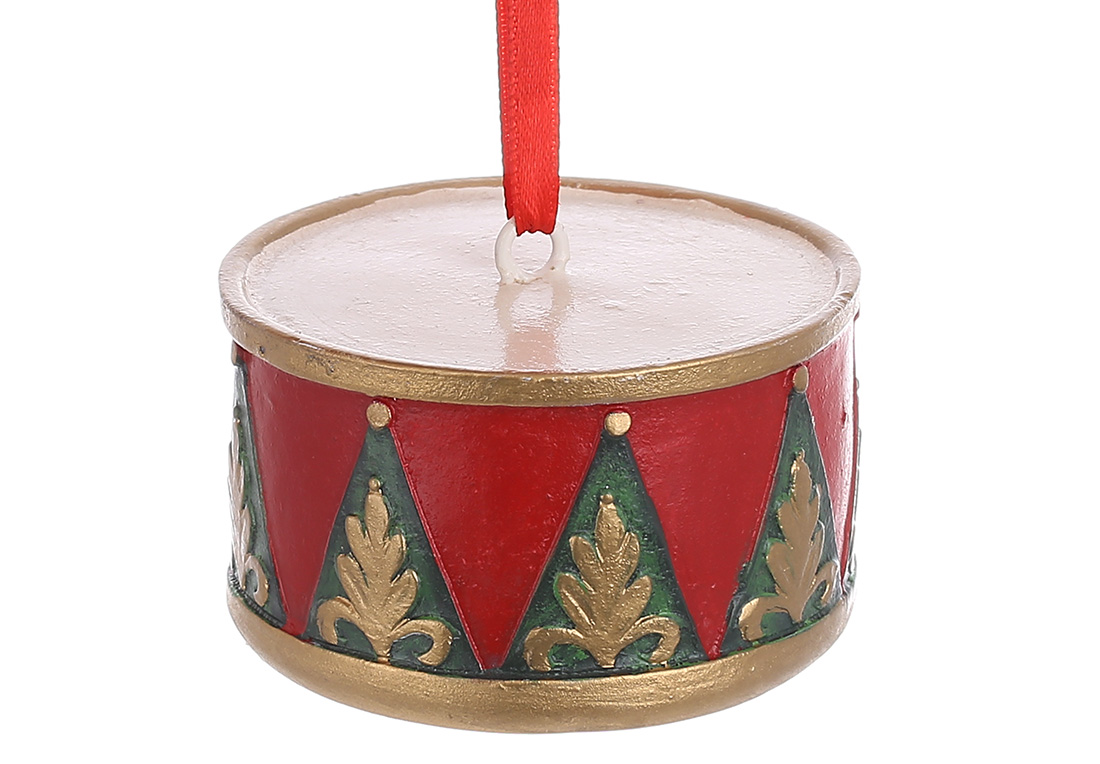 Декоративна підвіска у стилі Ретро - Барабан, 5.5*5.5*3см - Фото