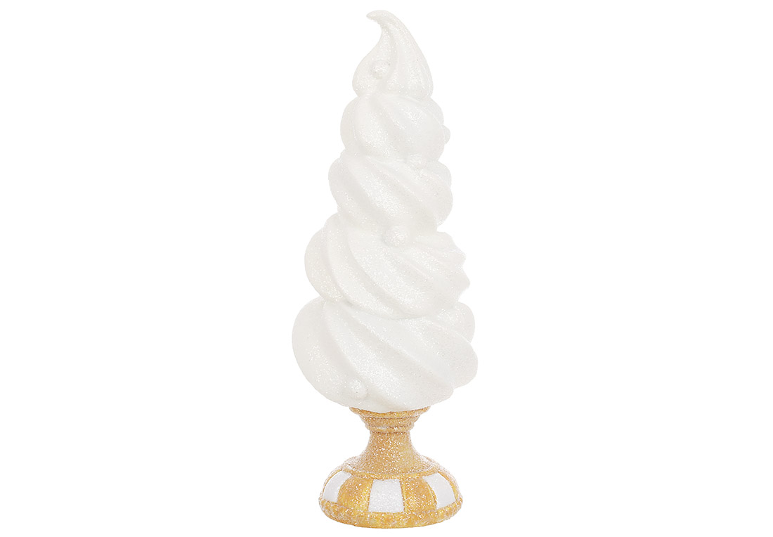 Декоративна фігура Ялинка-морозиво в гліттері, 28см - Фото