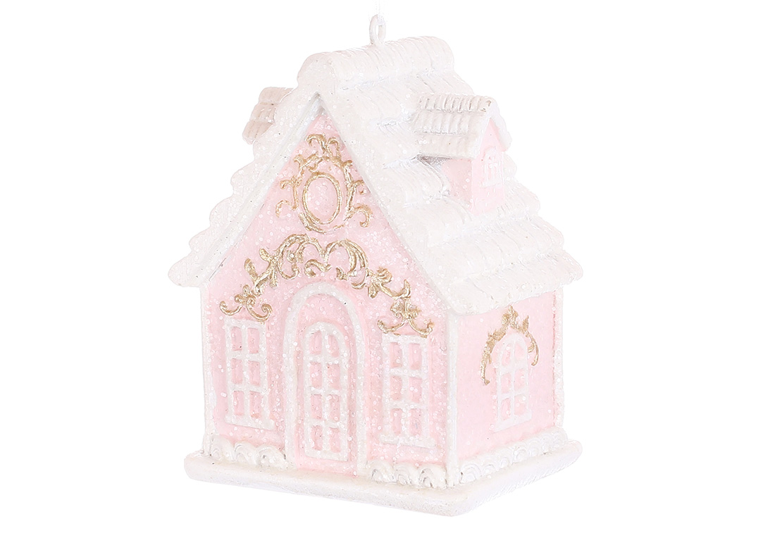 Декоративна підвіска Зефірний будиночок 6*4*7.5см, колір - рожевий - Фото
