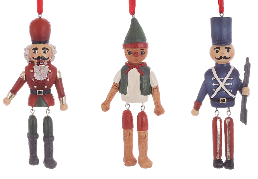 Новорічна підвіска в стилі Ретро 6*15см, 3 дизайни мікс - Фото