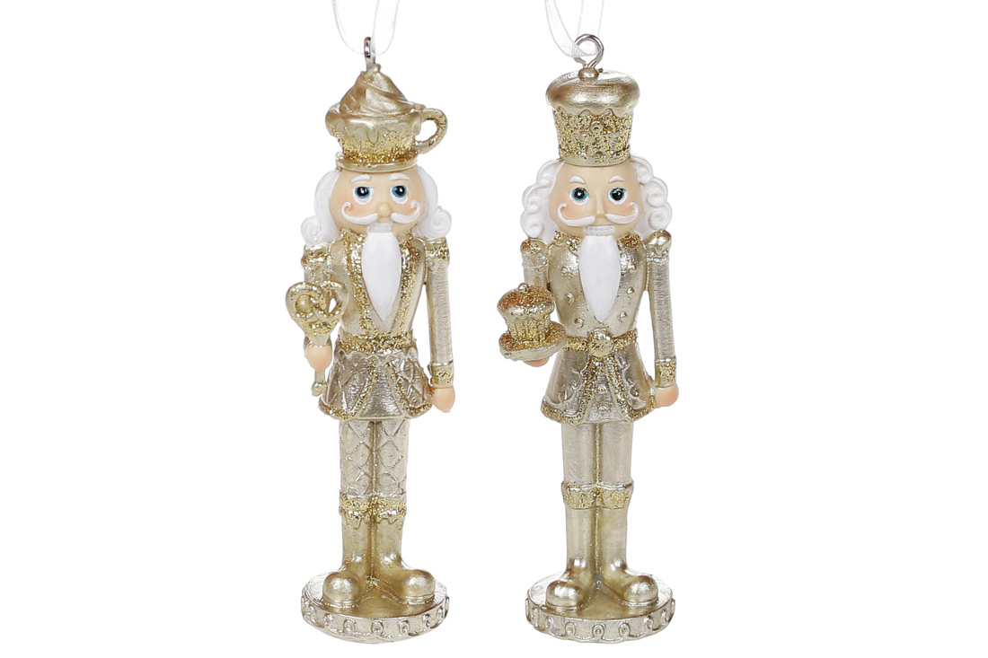 Декоративна підвіска Карамельний Лускунчик, 10.5см, колір - золото, 2 дизайни - Фото