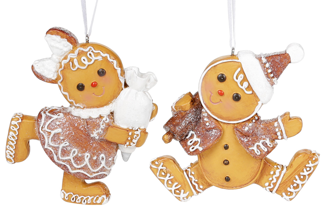 Декоративна фігурка на підвісі Пряникова людина 11см, 2 дизайни - Фото