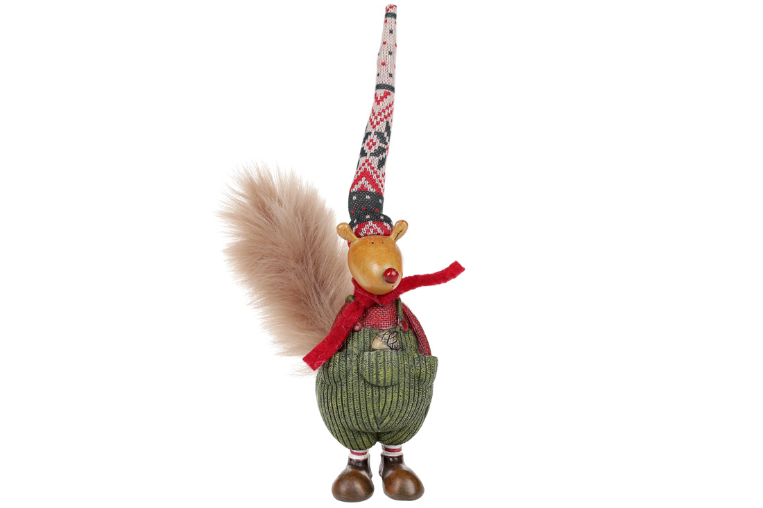 Декоративна фігурка Білченя Гастон, 24см, колір - зелений - Фото