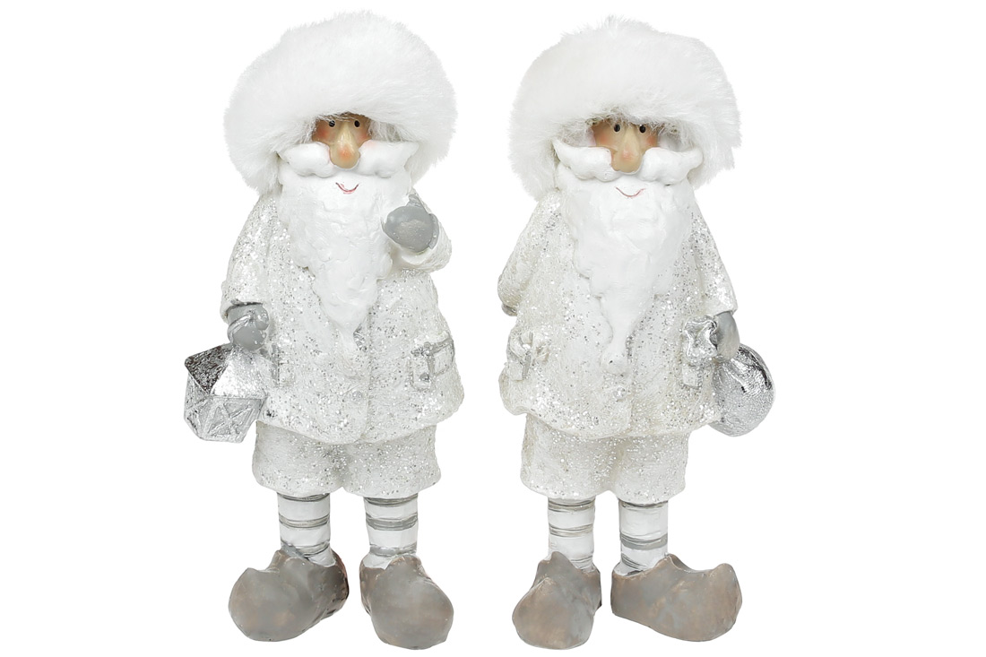Декоративна фігурка Санта з ліхтарем, 2 дизайни, 21 см - Фото