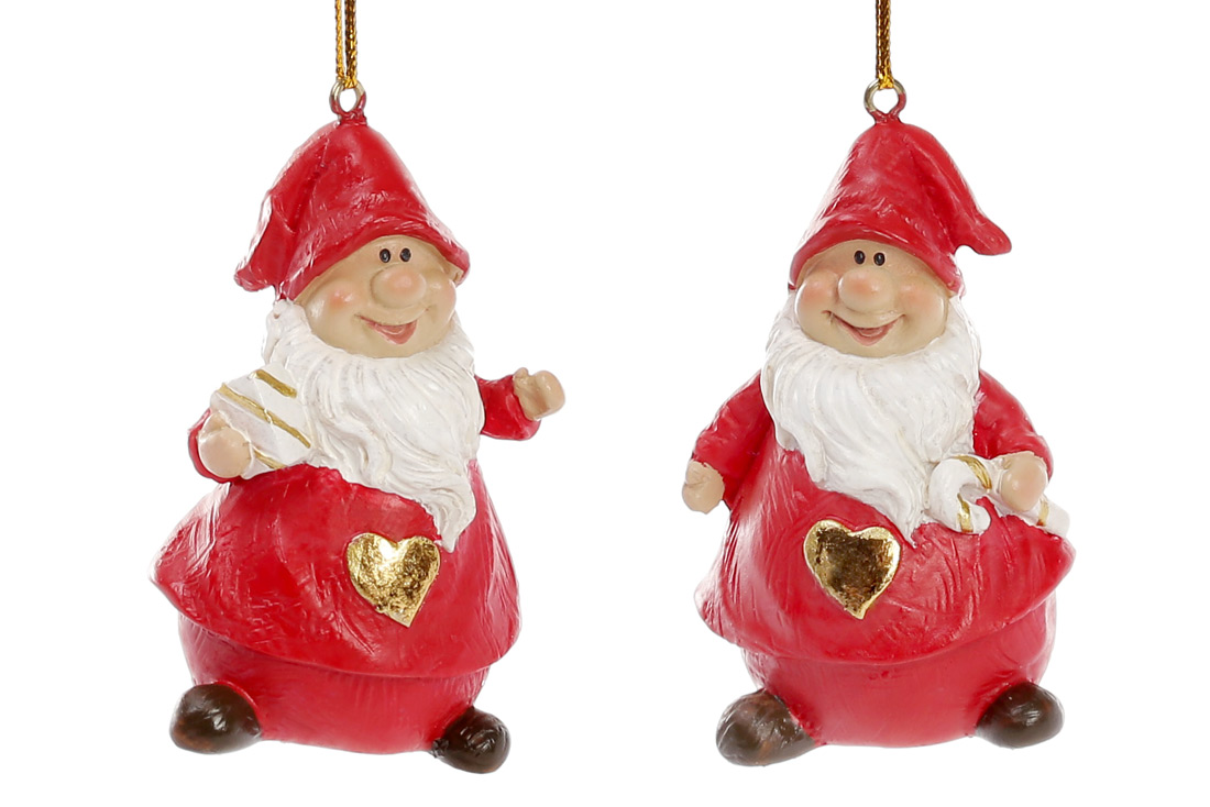 Декоративна фігурка на підвісі Санта 6.8см, 2 дизайни - Фото